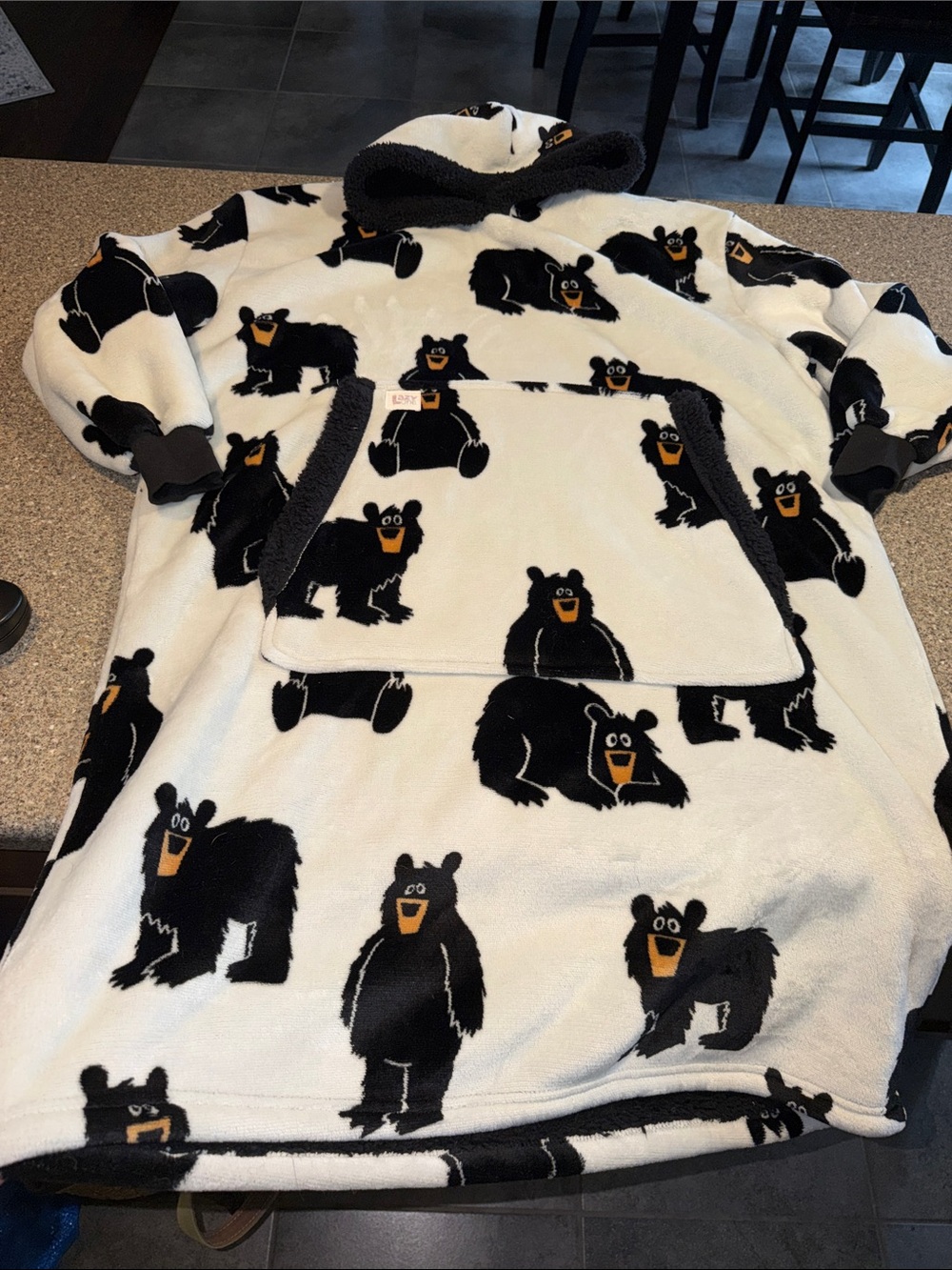 Lazy One Plush Bear Hooded Pajama Blanket